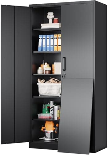 SISESOL 72" Wide Metal Storage Cabinet