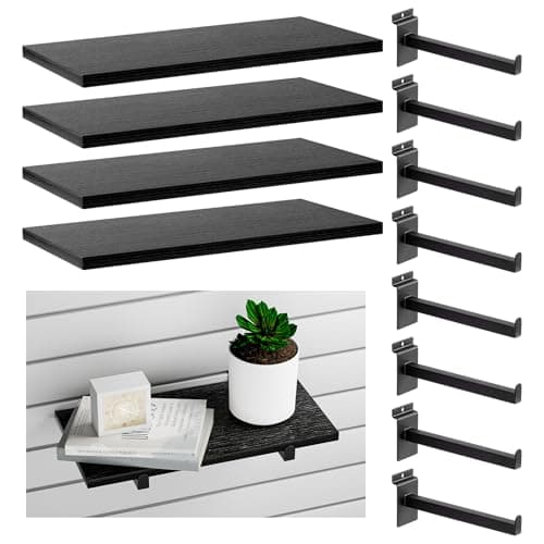 WETOECOTEC Wood Slatwall Shelves, 4-Pack