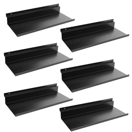 Daanxw 12.5 x 5 in Metal Slatwall Shelves, 6-Pack
