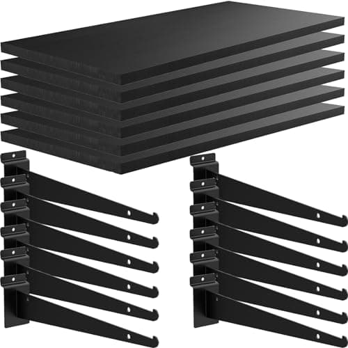Tcevily Wooden Slatwall Shelf, 6-Pack