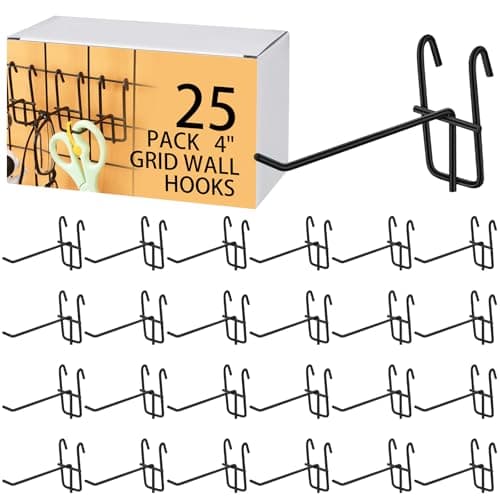Moxweyeni 4″ Gridwall Hooks, 25-Pack
